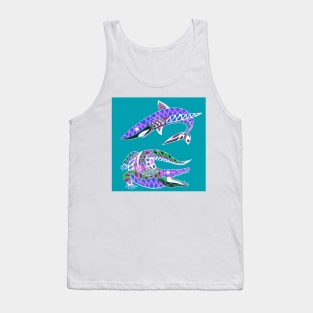 the kings of the swamp the shark and the alligator ecopop Tank Top